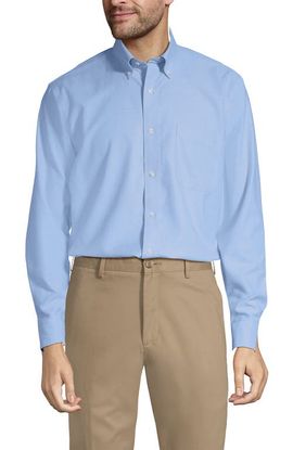 Lands' End Lands' End Tailored Fit No Iron Solid Supima Cotton Oxford Dress Shirt