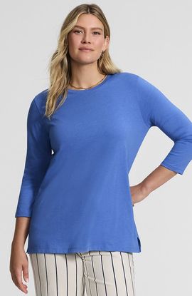 Lands' End Lands' End Tall 3/4 Sleeve Cotton Supima Tunic