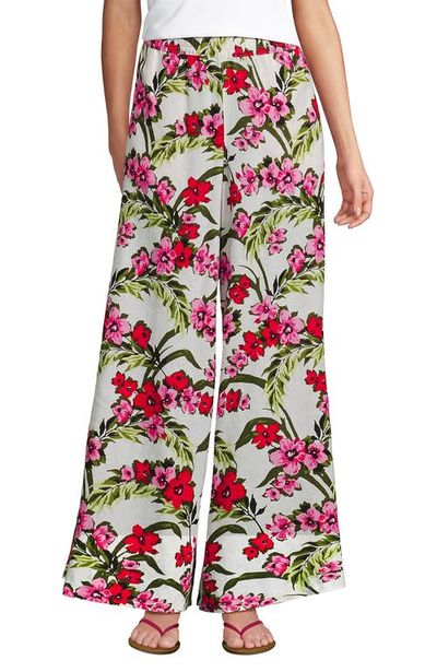 Lands' End Lands' End Tall Linen High Rise Palazzo Pants - Set Bottom