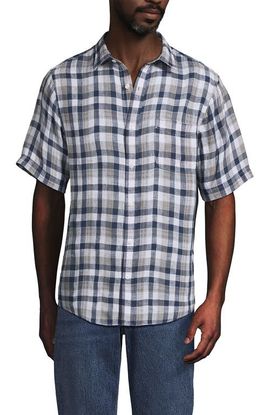 Lands' End Lands' End Traditional Fit Short Sleeve Linen Shirt