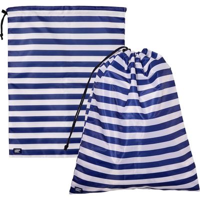 Lands' End Lands' End Travel Laundry Bags 2-Pack, Polyester Canvas Dirty Clothes Travel Bag with Drawstring