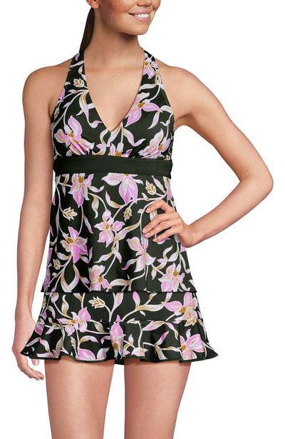 Lands' End Lands' End V-Neck Racerback Flutter Tankini