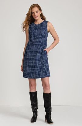 Lands' End Lands' End Washable Tweed Sleeveless Above the Knee Dress