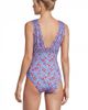 Lands' End Lands' End Wide Strap Plunge Shirred One Piece - 2