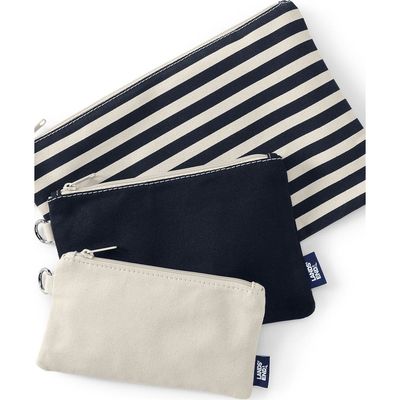 Lands' End Lands' End Zip Canvas Pouch 3 Pack