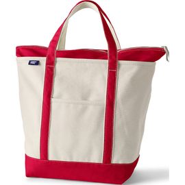 Lands' End Lands' End Zip Top Canvas Tote Bag