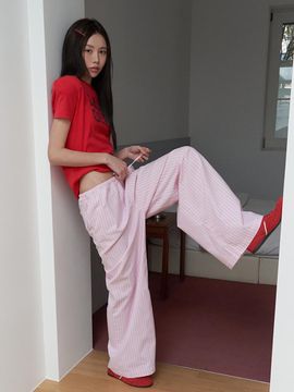 LANGER 25 Spring/Summer Seri Stripe Stone Washed Wide Pants