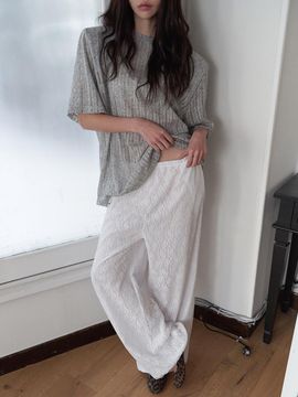 LANGER 25 Spring/Summer van lace double BANDING pants