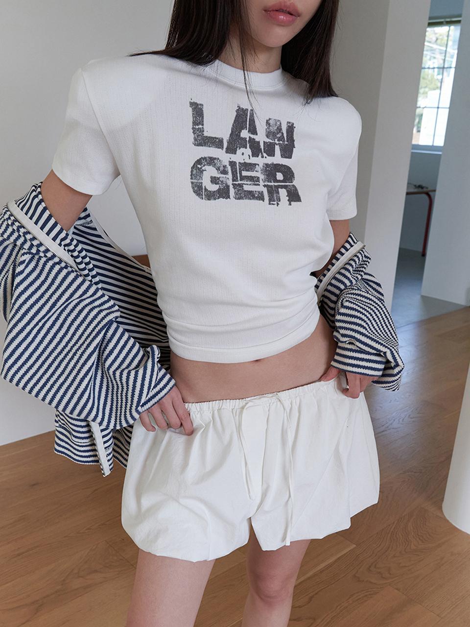 LANGER 25SS Eyelet Langer Logo Padded T-Shirt