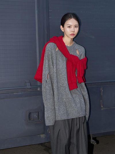 LANGER [Exclusive] 24FW double slit raglan loose fit knit