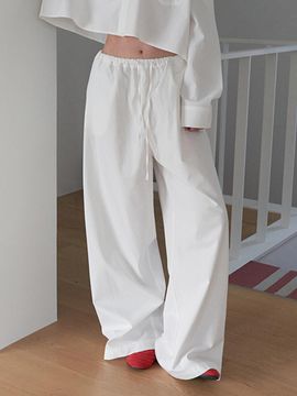 LANGER Spring/Summer Short Series Cotton Simple Wide Pants