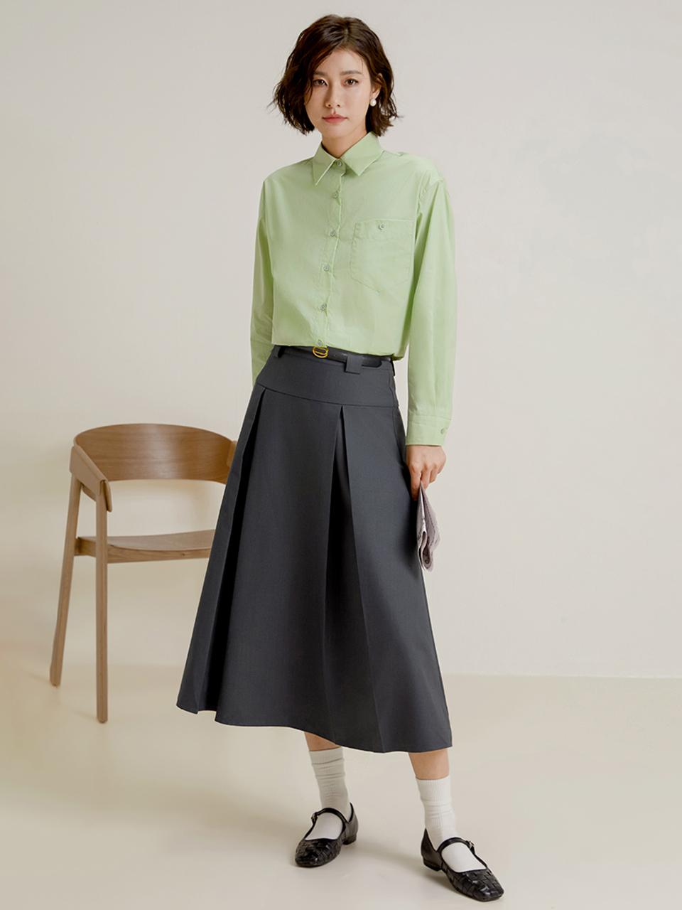 LANGSON Big Pleated A Line Skirt