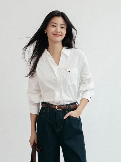 LANGSON Casual V-neck Cotton Shirt