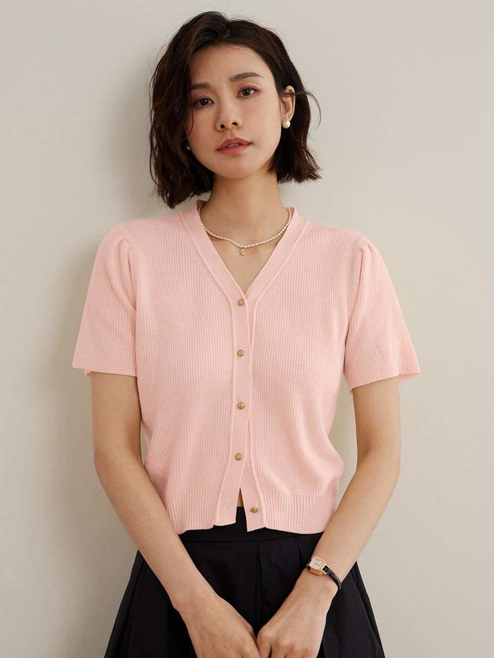 LANGSON Color V Neck Knitted Cardigan (2 Color)