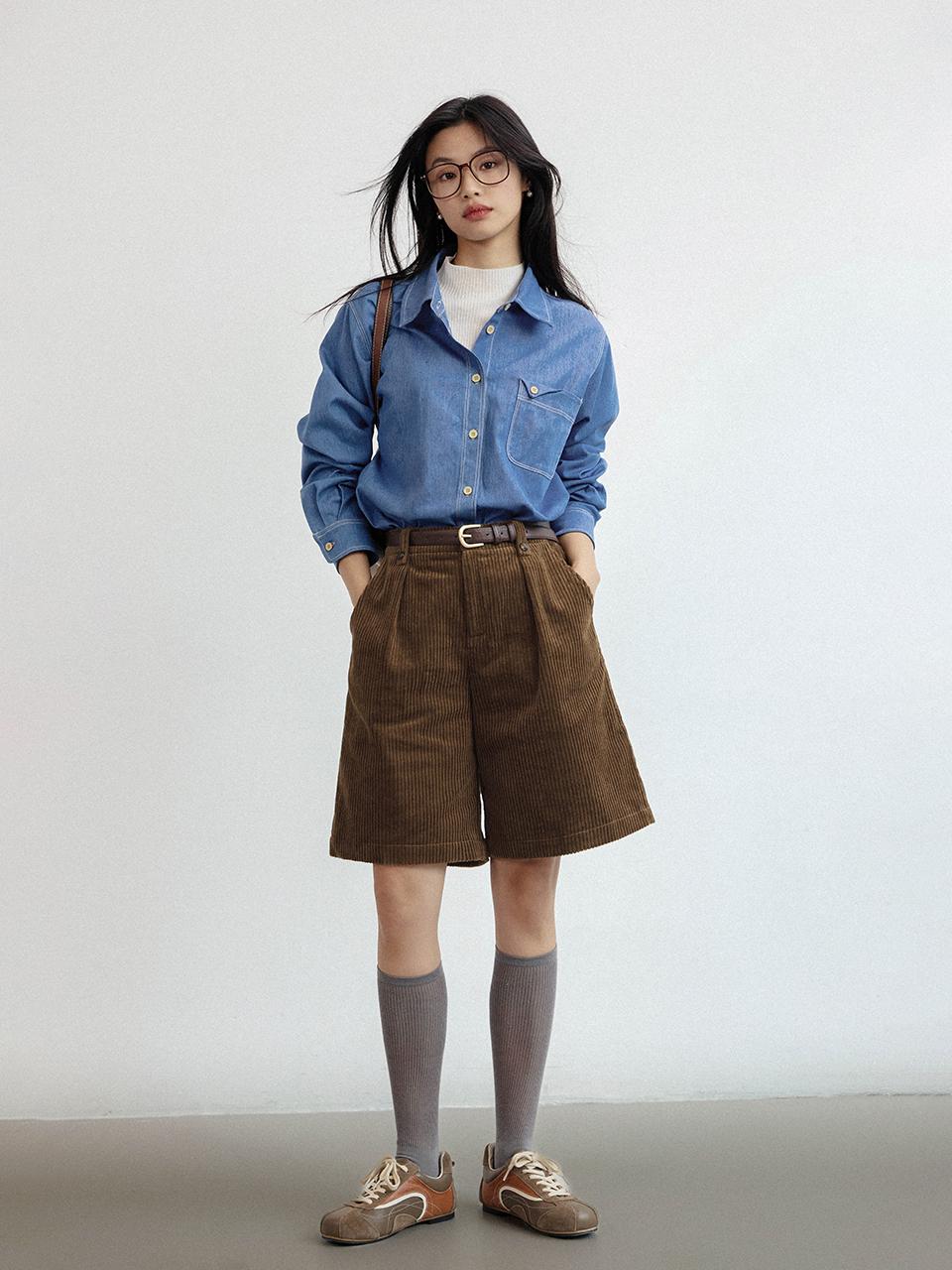 LANGSON Corduroy Casual Bermuda Pants
