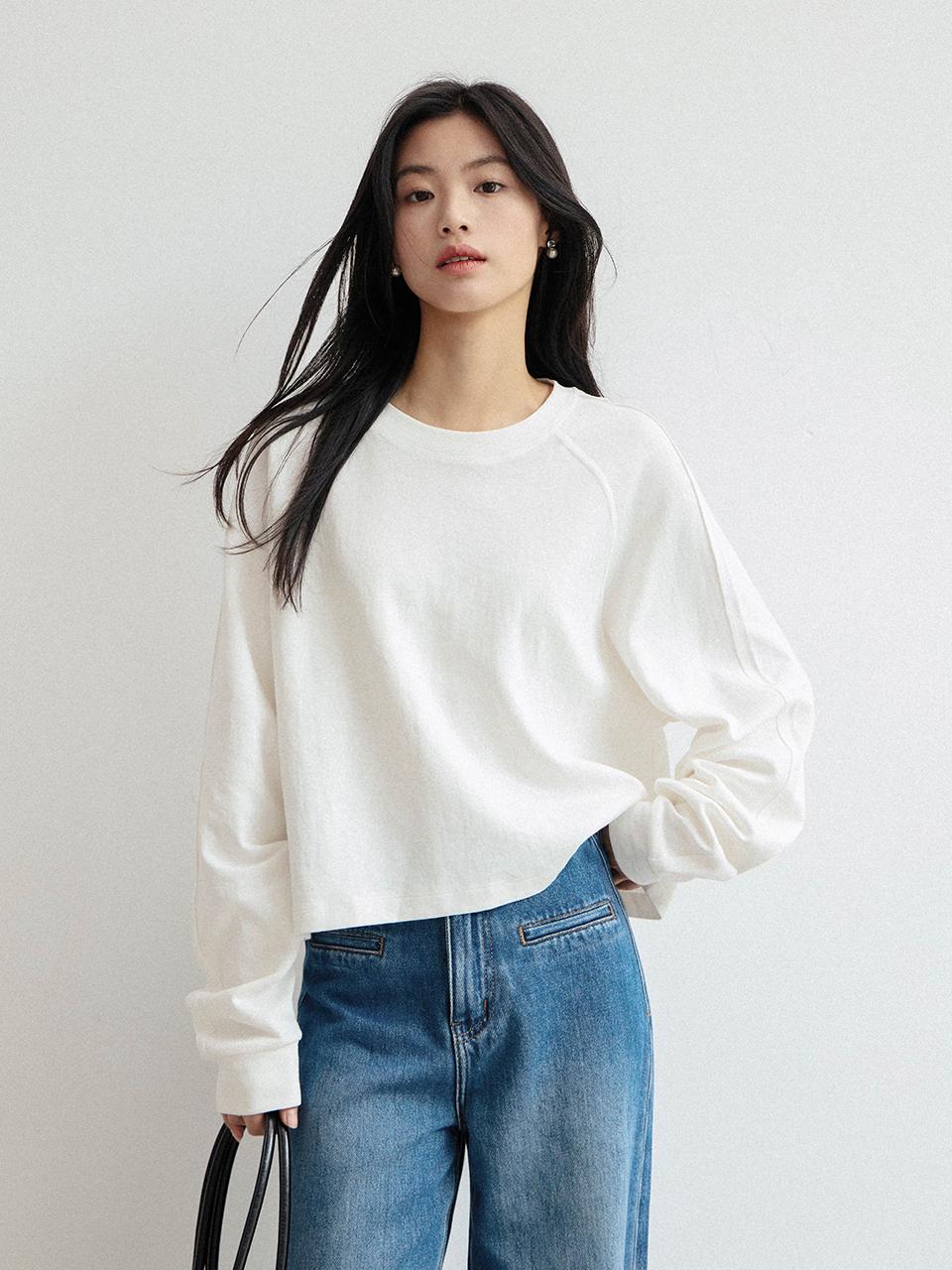 LANGSON Crew Neck Cropped Top