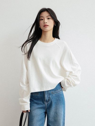 LANGSON Crew Neck Cropped Top