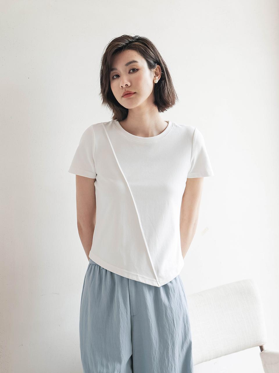 LANGSON Crewneck Slim Fit Top_White