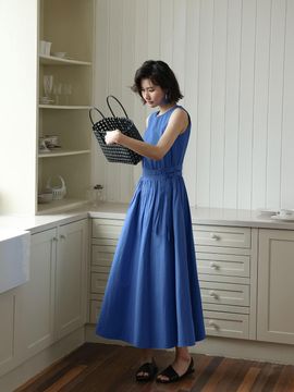 LANGSON Flowing Lyocell Blend Dress [Klein Blue]