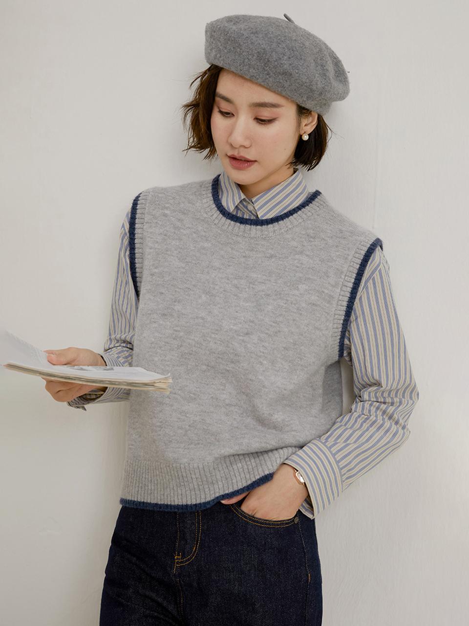 LANGSON Layered Round Neck Vest