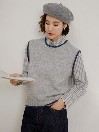 LANGSON Layered Round Neck Vest