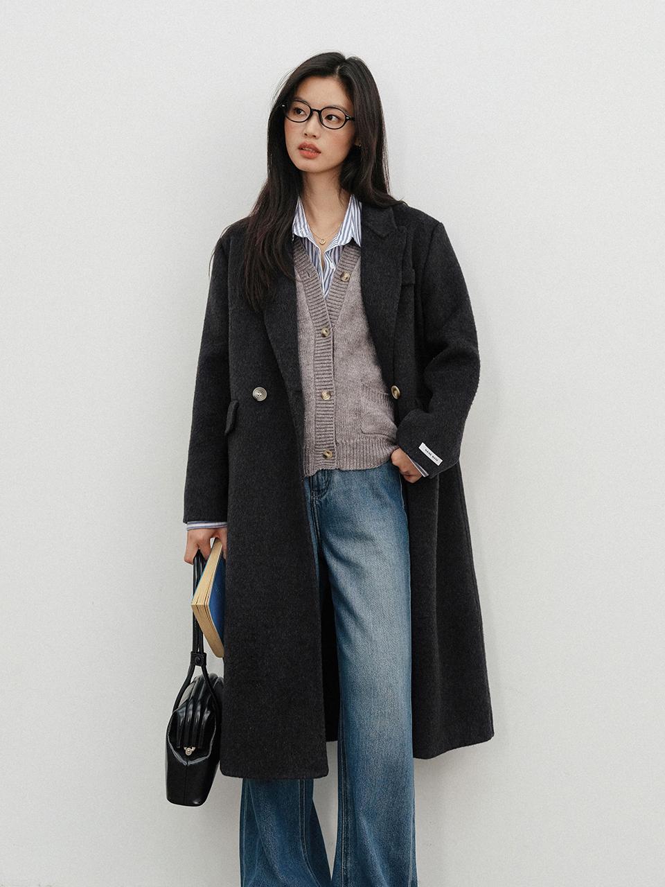 LANGSON LS_Classic black wool coat