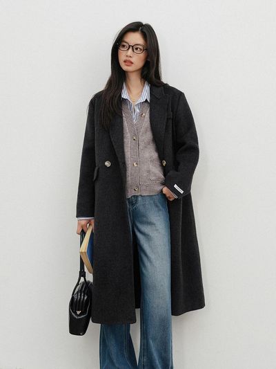 LANGSON LS_Classic black wool coat
