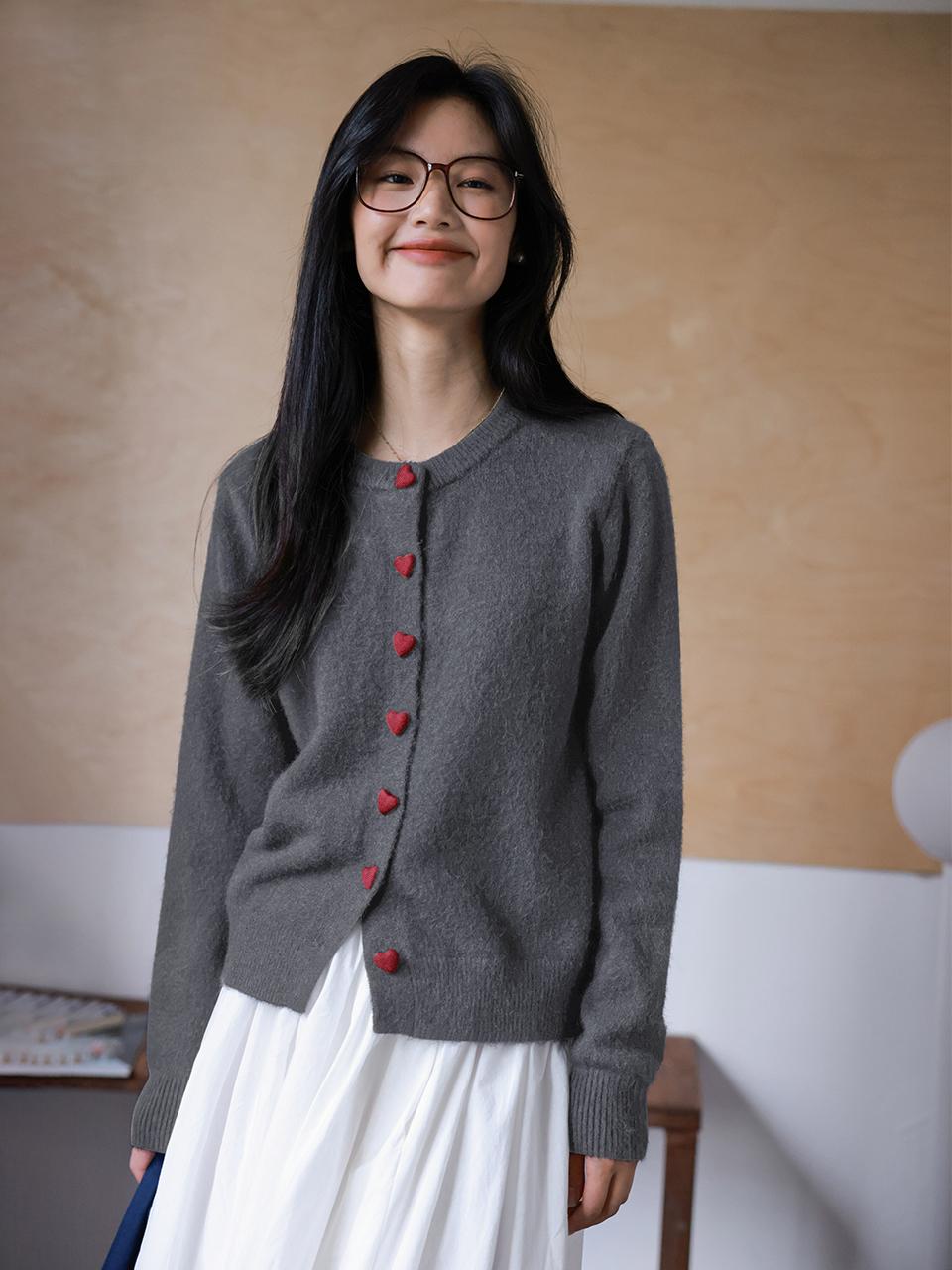 LANGSON LS_Heart button knit cardigan_3color