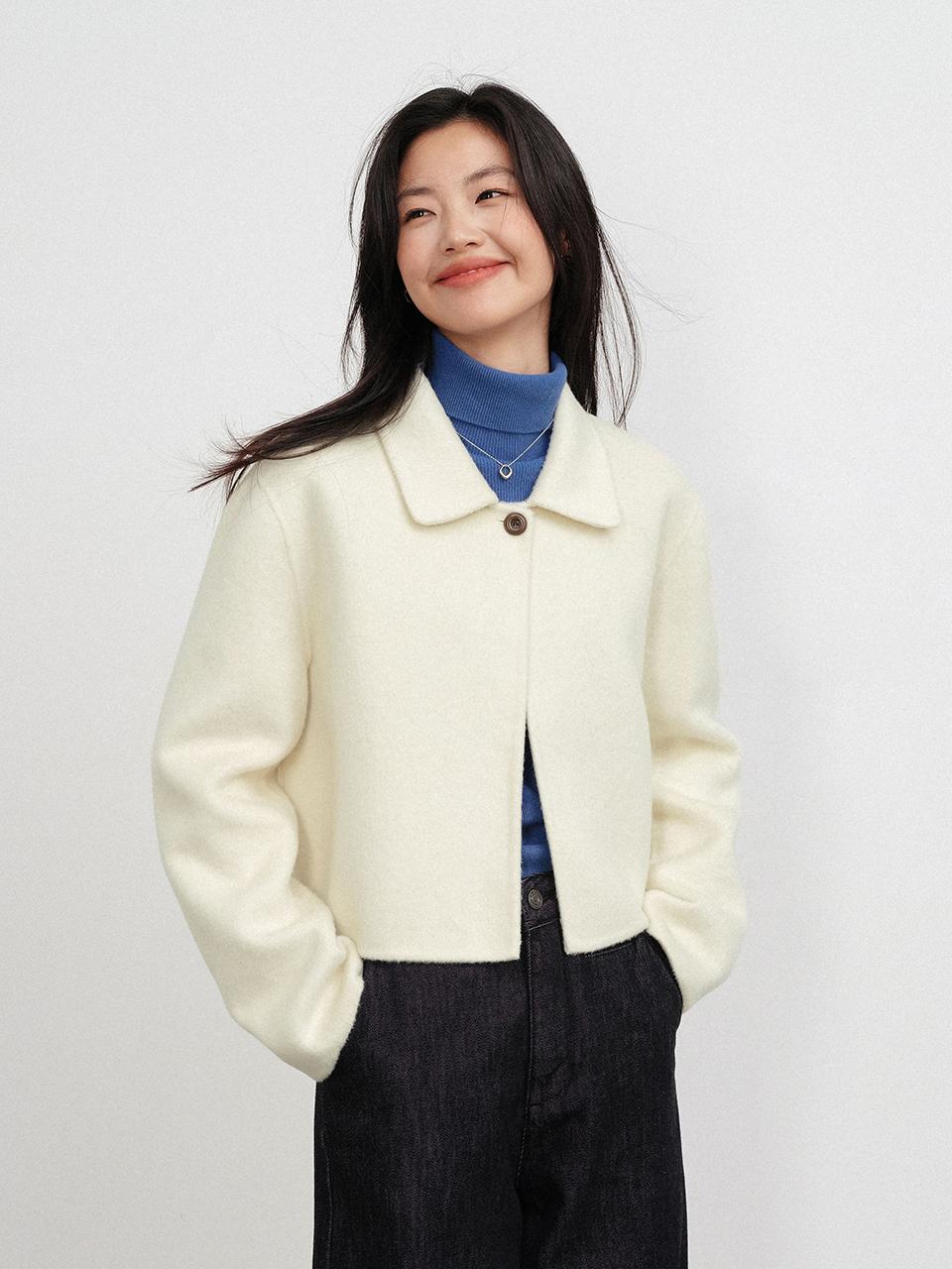 LANGSON LS_Ivory cropped wool jacket