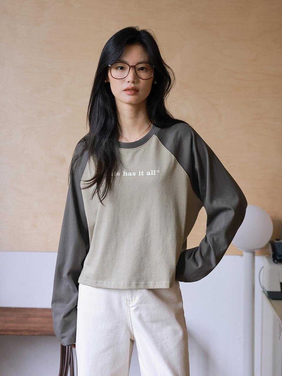 LANGSON LS_Raglan sleeve semi-loose top