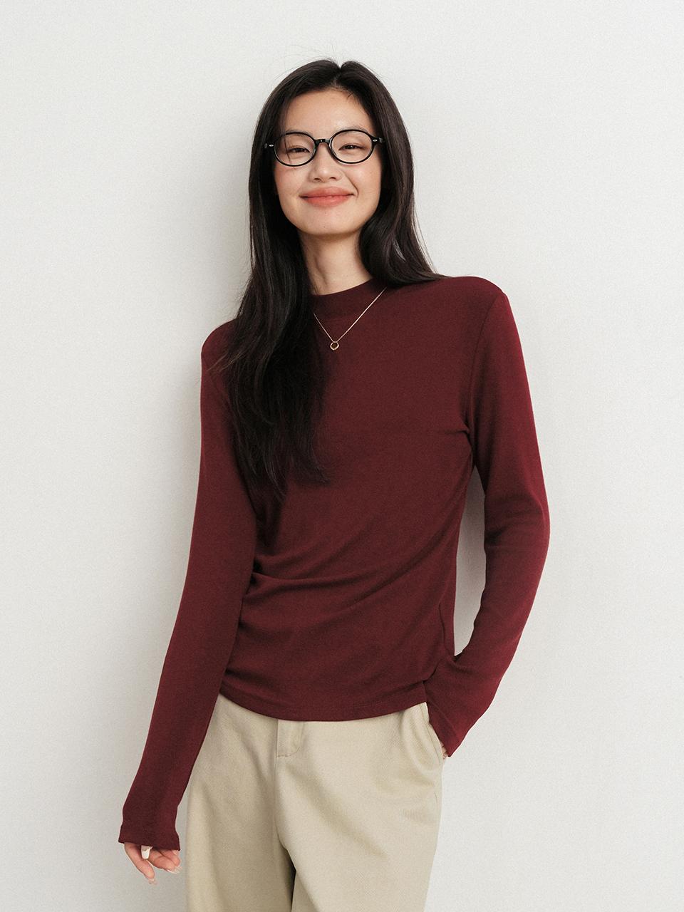LANGSON LS_Semi turtleneck slim knit top_4color