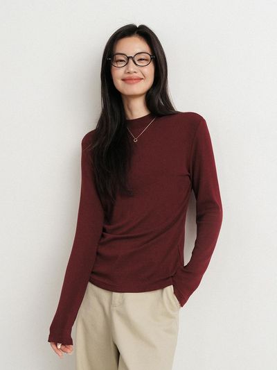 LANGSON LS_Semi turtleneck slim knit top_4color