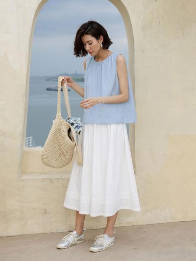 LANGSON LS_Summer A-line gentle skirt
