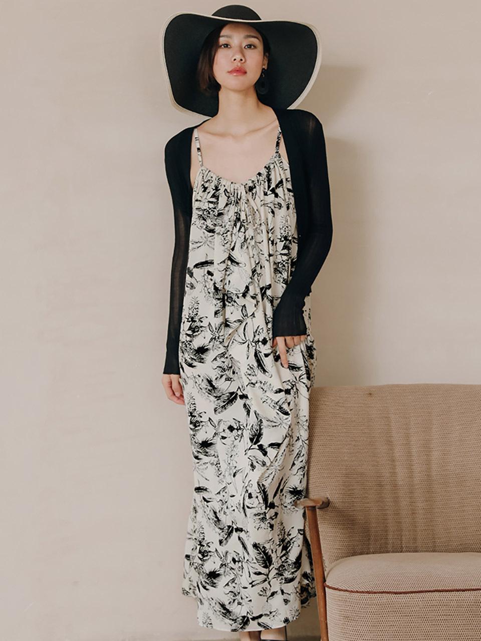 LANGSON Slim See Through Cardigan_Black