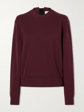 LANVIN Bow-detailed wool-blend cardigan