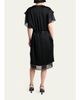 Lanvin Cap-Sleeve Studded Satin Paneled Midi Dress - 3