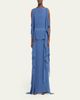 Lanvin Chain-Strap Silk Ruffle Maxi Dress - 2