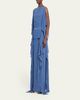 Lanvin Chain-Strap Silk Ruffle Maxi Dress - 4