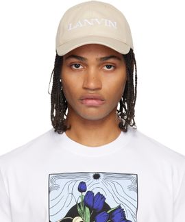 Lanvin Lanvin Beige 'LANVIN' Cotton Cap
