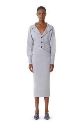 Lanvin Lanvin Black Draped Wool Cardigan