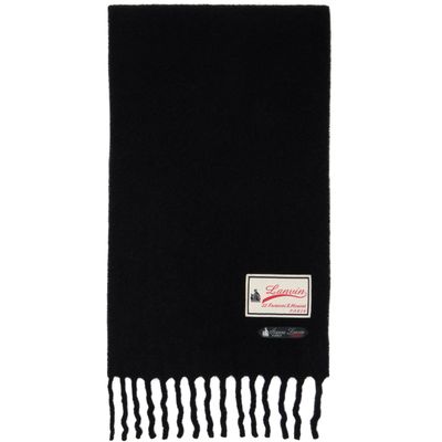 Lanvin Lanvin Black Fluffy '22 Faubourg' Label Scarf