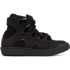 Lanvin Lanvin Black High Top Curb Knit Sneakers