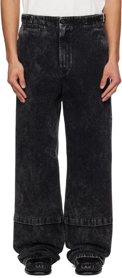 Lanvin Lanvin Black Loose Fit Washed Jeans