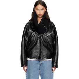 Lanvin Lanvin Black Short Vinyl Coat