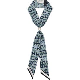 Lanvin Lanvin Blue Murano Print Silk Twilly Scarf