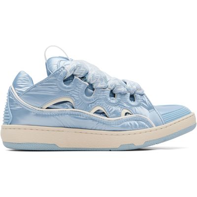 Lanvin Lanvin Blue Nylon Curb Sneakers