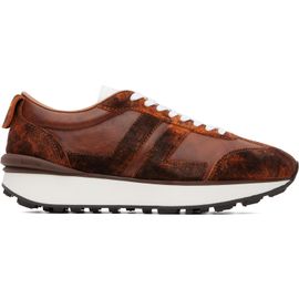 Lanvin Lanvin Brown & Orange Bumpr Used Leather Sneakers