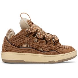 Lanvin Lanvin Brown Faux-Raffia Curb Sneakers