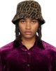 Lanvin Lanvin Brown Leopard Print Reversible Bucket Hat - 1
