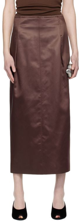 Lanvin Lanvin Brown Straight Maxi Skirt